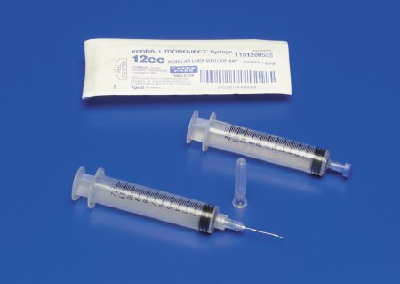 Syringe 12cc LL General Purpose Syringe Monoject™ 12 mL Individual Pack Luer Lock Tip Without Safety (100/BX 10BX/CS) by Cardinal  ID 1181200777T